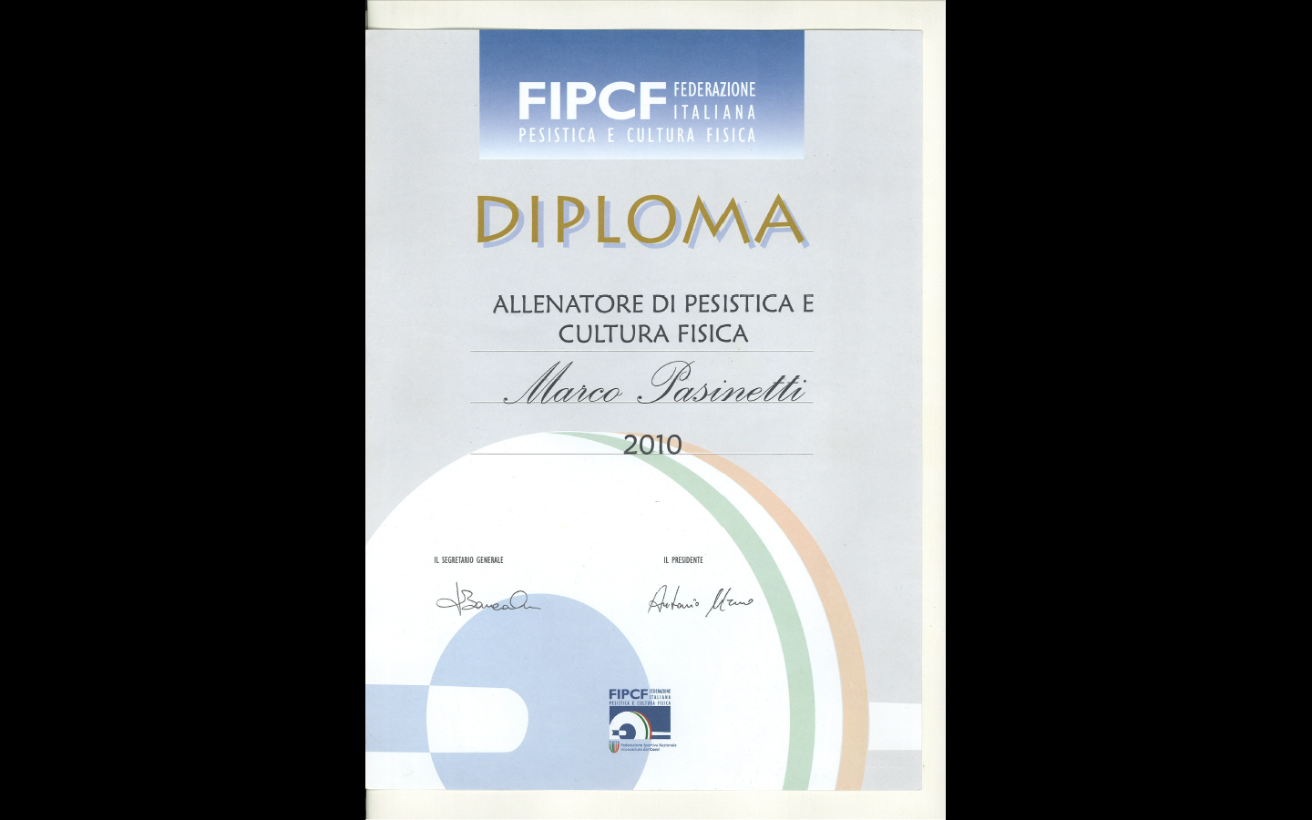 DIPLOMA ALLENATORE FIPCF