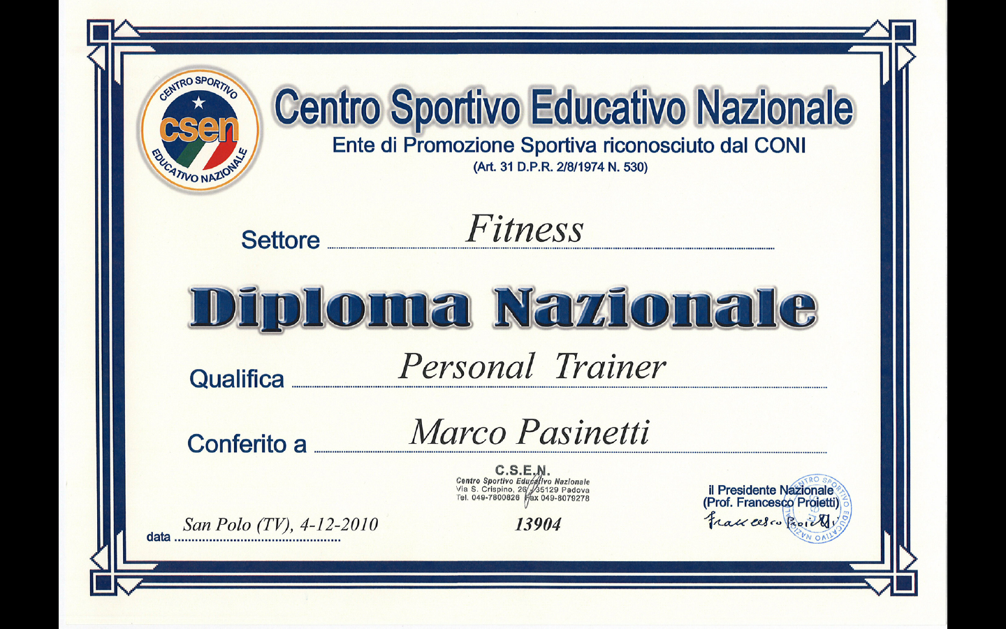 DIPLOMA-NAZIONALE-CSEN-PERSONAL-TRAINER-palestra-naonisgym-allenamento-convenzione-studenti-pordenone