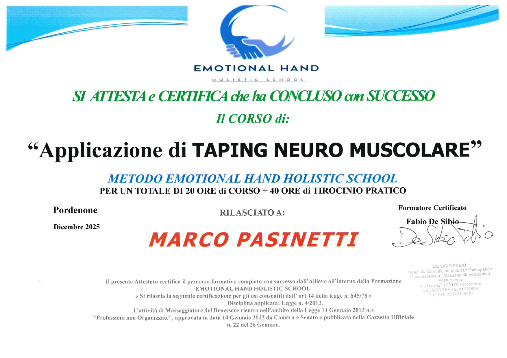 ATTESTATO-TAPING-NEUROMUSCOLARE